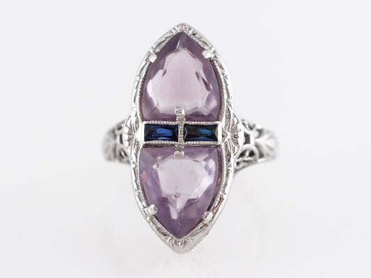 Vintage Belais Brothers Amethyst and Sapphire Cocktail Ring