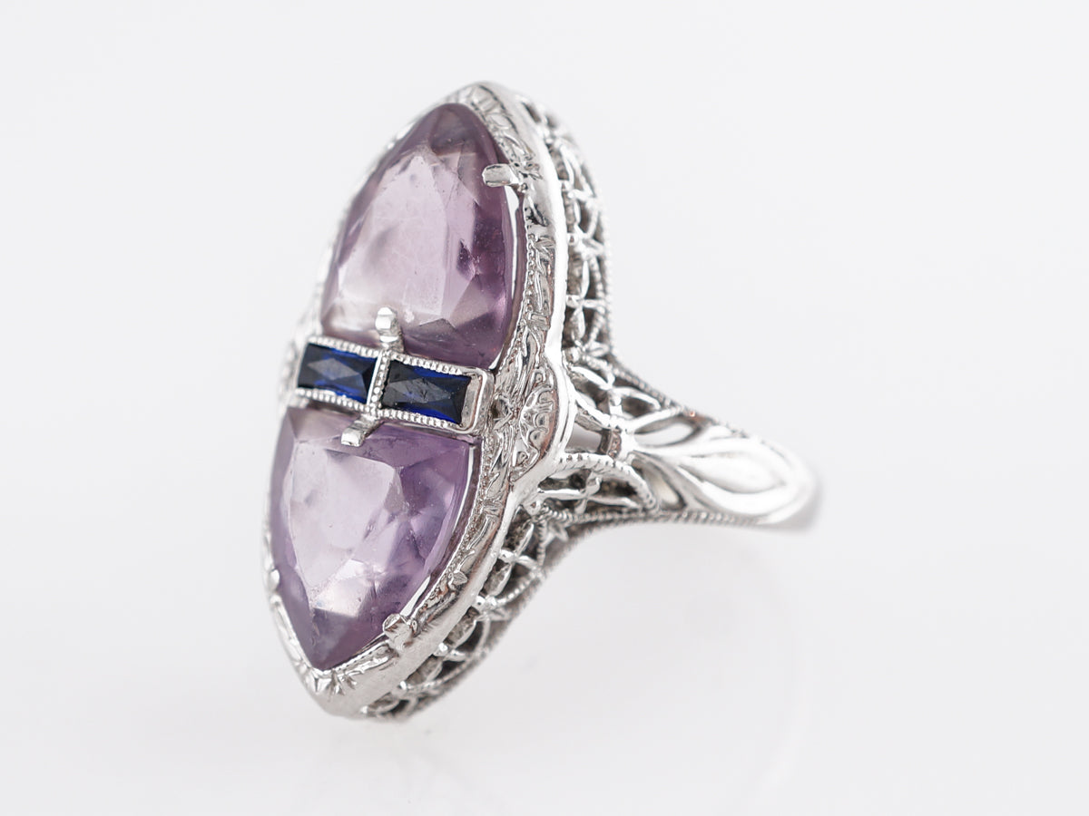 Vintage Belais Brothers Amethyst and Sapphire Cocktail Ring