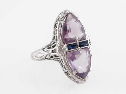 Vintage Belais Brothers Amethyst and Sapphire Cocktail Ring