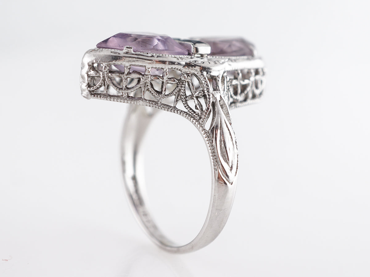 Vintage Belais Brothers Amethyst And Sapphire Cocktail Ring - Filigree ...