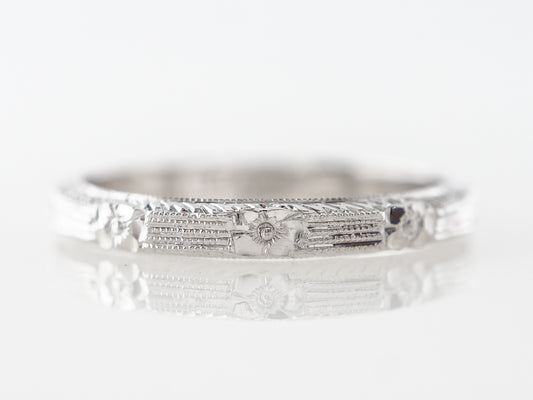 Belais Bros. Wedding Band w/ Engraving in 18k White Gold