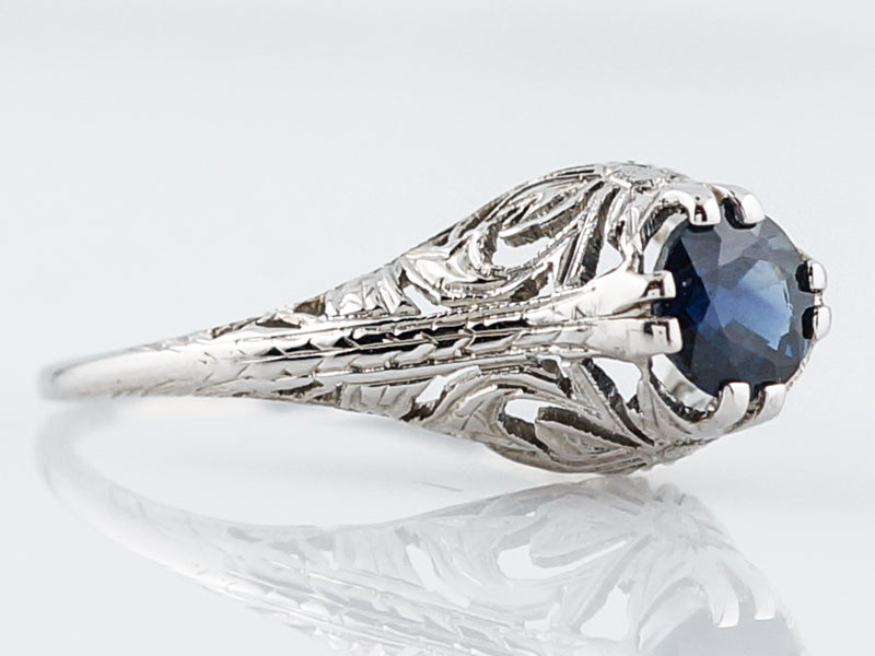 Blue Sapphire Engagement Ring Art Deco Belais Brothers
