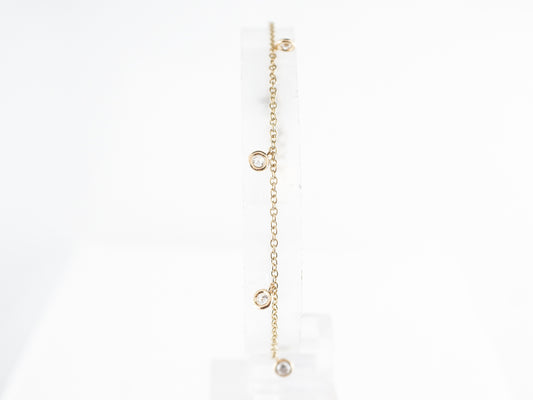 Dangly Bezel Diamond Bracelet in 18k Yellow Gold