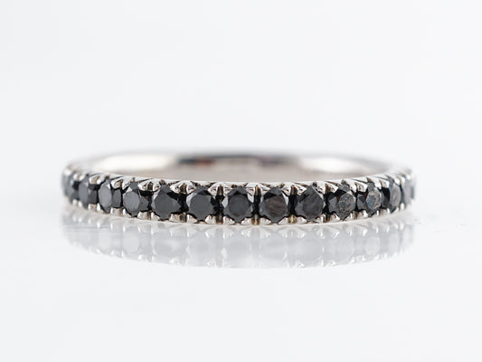 Black Diamond Eternity Band in 18k White Gold