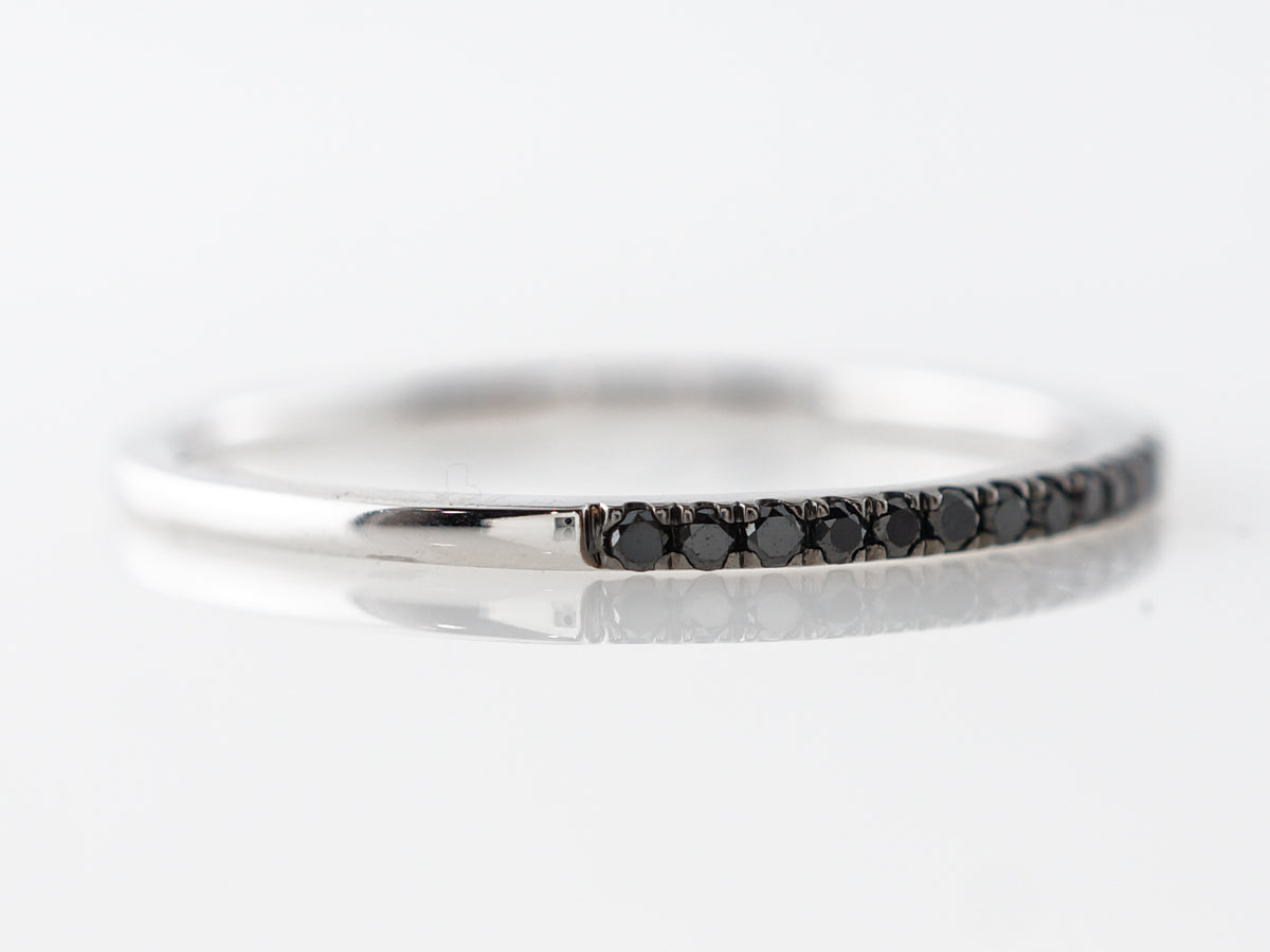 Thin Black Diamond Band in 14k White Gold