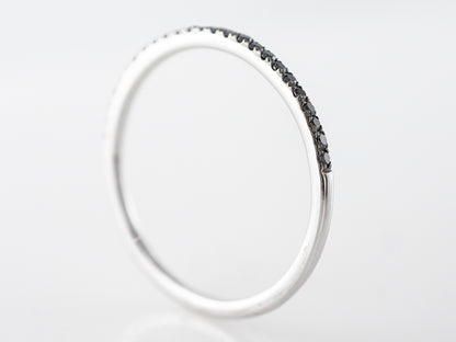 Thin Black Diamond Band in 14k White Gold