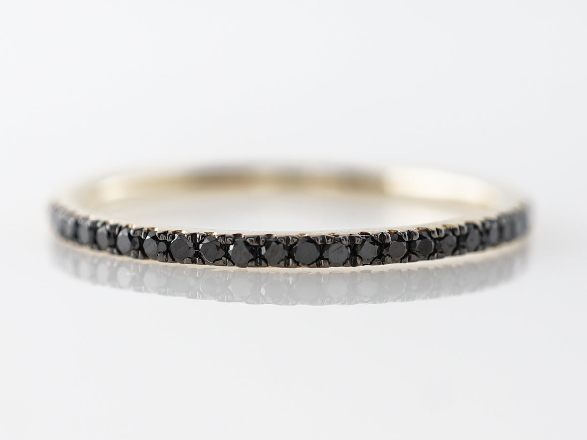 Black Diamond Wedding Band in 14k Yellow Gold