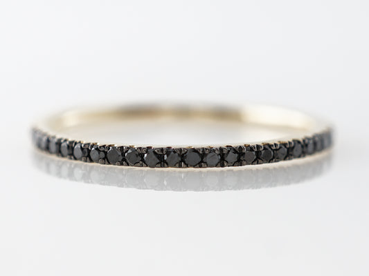 Black Diamond Wedding Band in 14k Yellow Gold