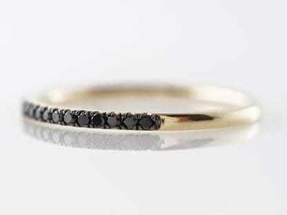 Black Diamond Wedding Band in 14k Yellow Gold