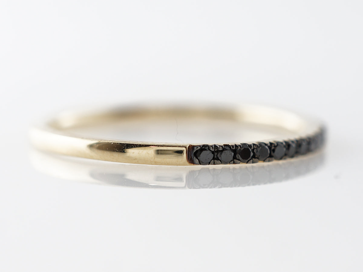 Black Diamond Wedding Band in 14k Yellow Gold