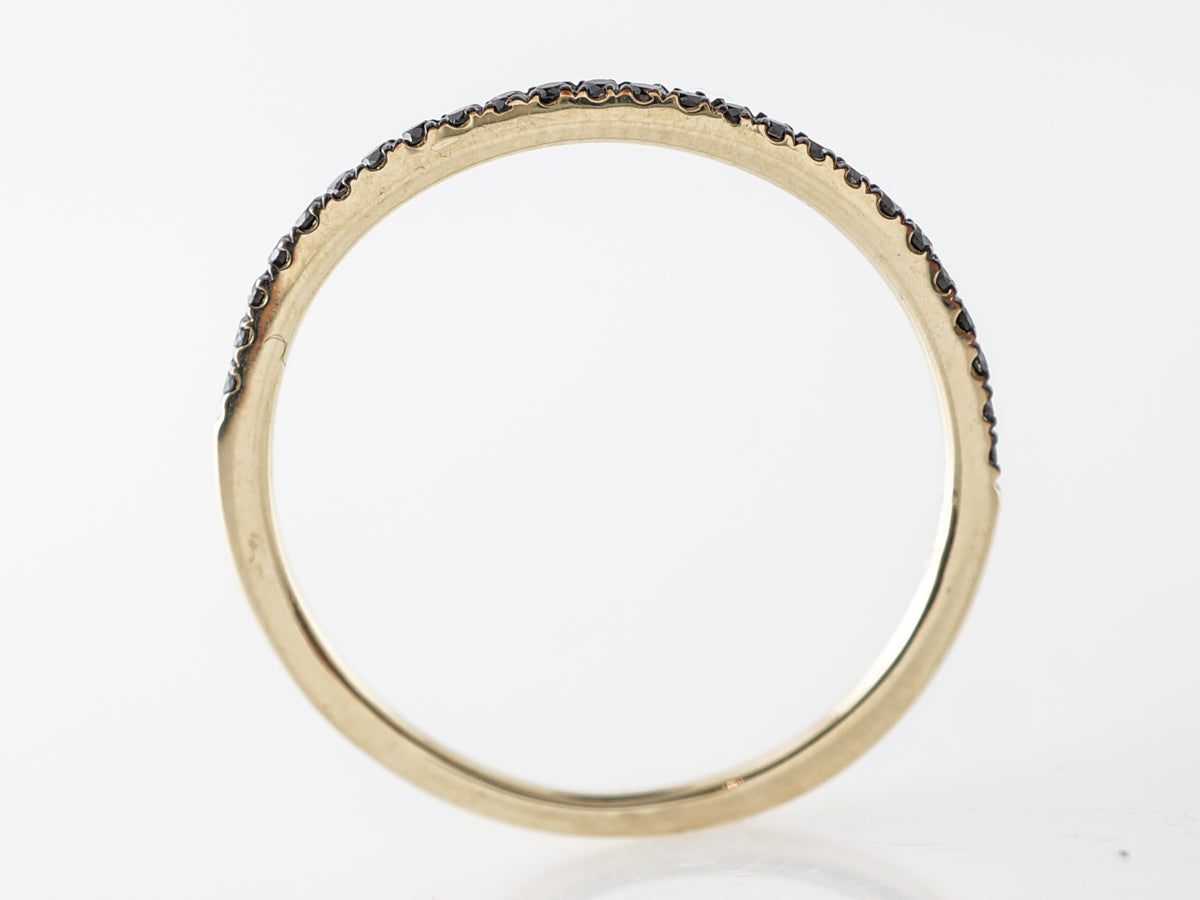 Black Diamond Wedding Band in 14k Yellow Gold