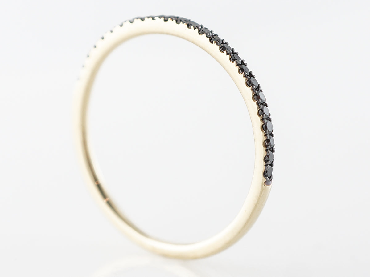 Black Diamond Wedding Band in 14k Yellow Gold