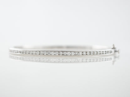 Bracelet Bangle Modern 1.49 Round Brilliant Cut Diamonds in 14k White Gold