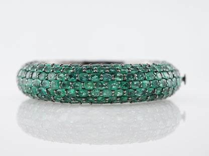 **RTV 1/17/19**Bracelet Modern 60.04 Oval Cut Emeralds in Sterling Silver