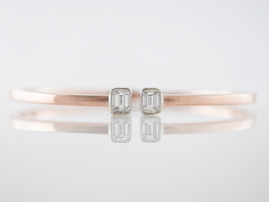 Emerald Cut Diamond Bracelet in Rose & White Gold