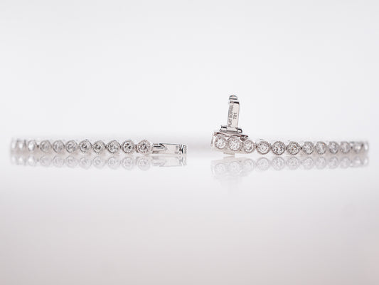 Bezel Set Diamond Tennis Bracelet in Platinum G/VS1