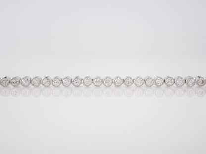 Bezel Set Diamond Tennis Bracelet in Platinum G/VS1