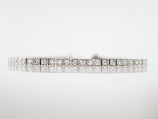 3 Carat Straight Line Diamond Bracelet in Platinum