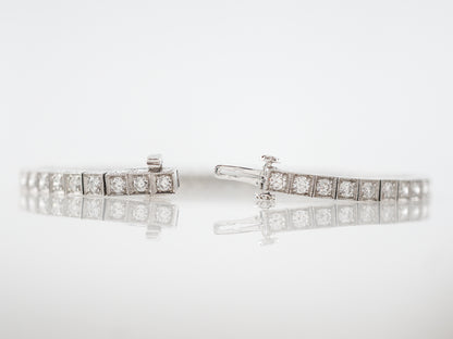 3 Carat Straight Line Diamond Bracelet in Platinum