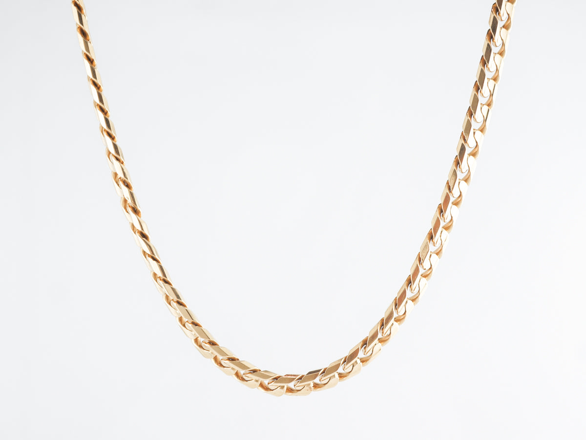 Braided Link Chain Necklace in 18k Yellow Gold