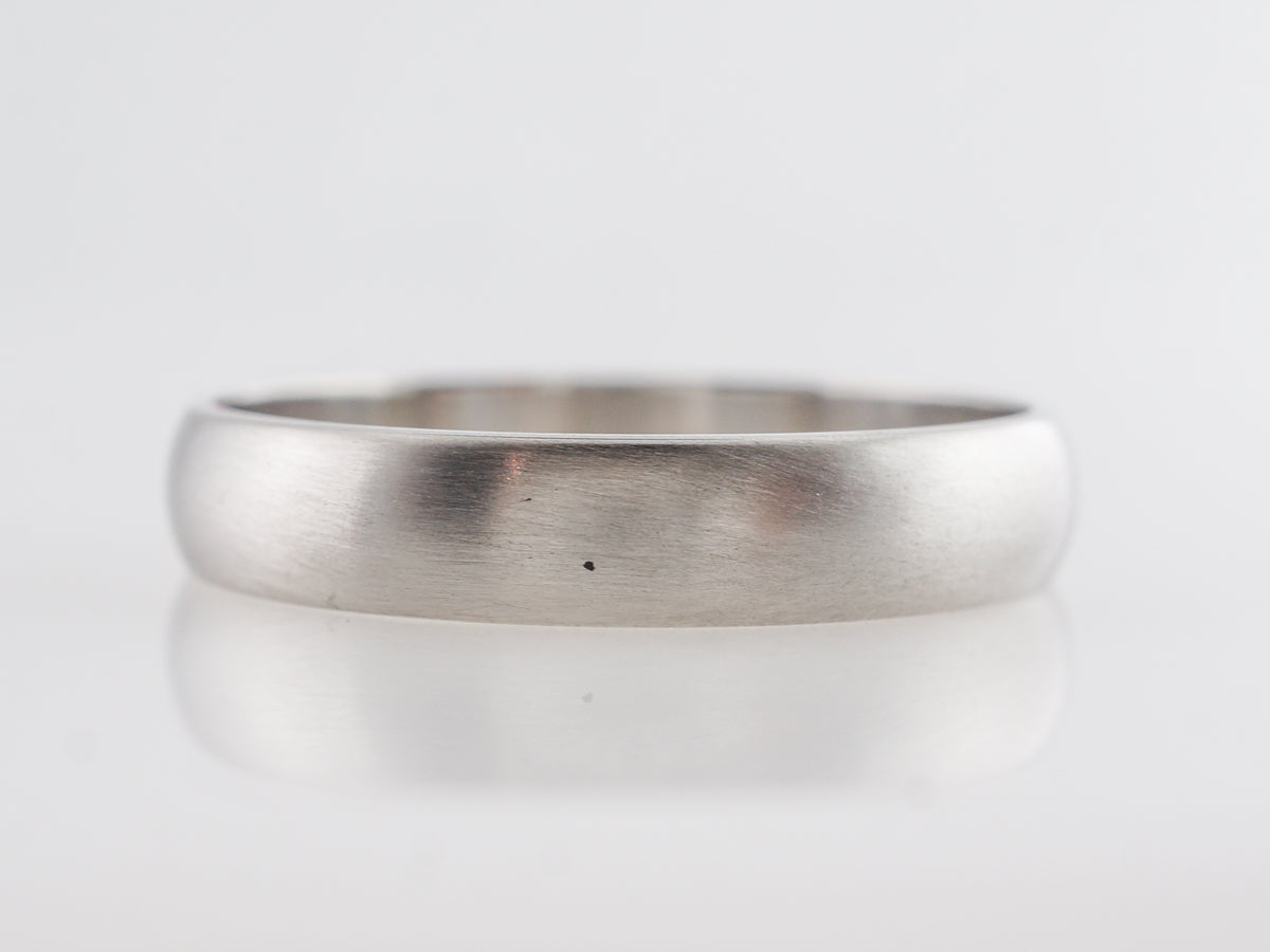 Men's Half Round Wedding Band in Platinum w/ Brushed Finish