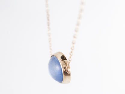 Cabochon Cut Sapphire Necklace in 14k Yellow Gold