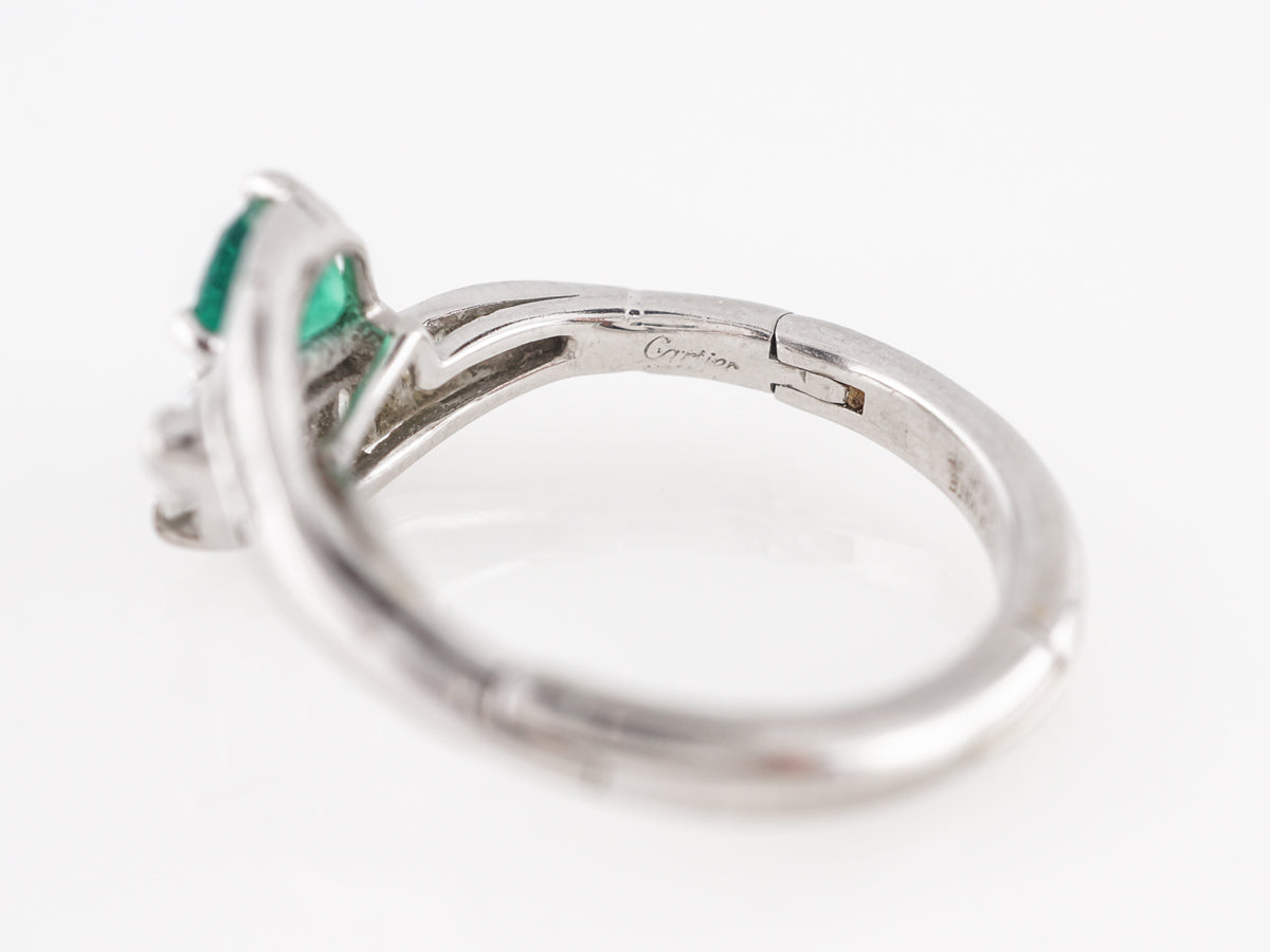 Cartier Emerald and Diamond Cocktail Ring in Platinum