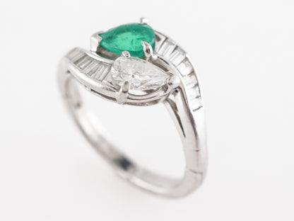 Cartier Emerald and Diamond Cocktail Ring in Platinum