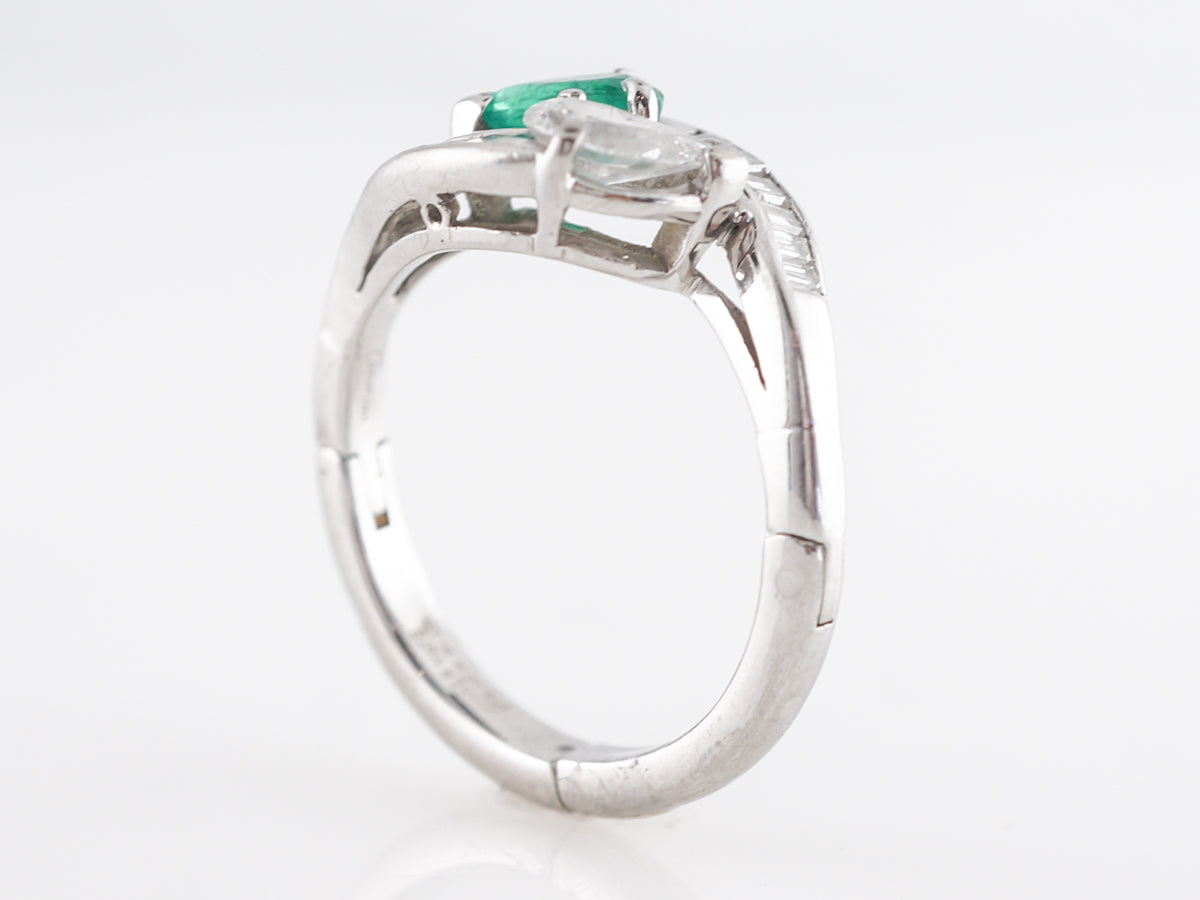 Cartier Emerald and Diamond Cocktail Ring in Platinum