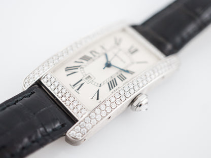 Cartier Tank Americaine Ladies Watch Modern 2.13 Round Brilliant Cut Diamonds in 18K White Gold