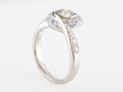 Champagne Diamond Engagement Ring in Platinum