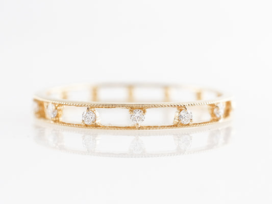 Channel Set Diamond Wedding Band in 18k Yellow Gold