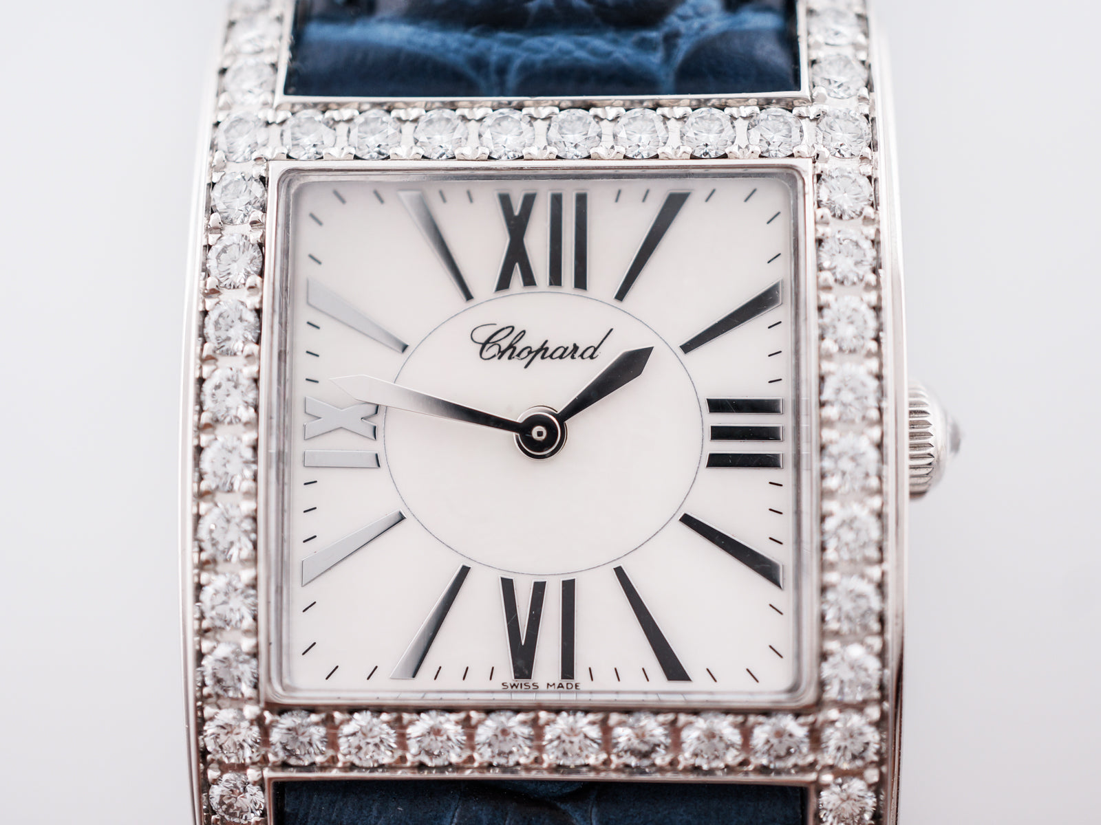 Chopard "H" Ladies Watch Modern 1.55 Round Brilliant Cut Diamonds in 18K White Gold