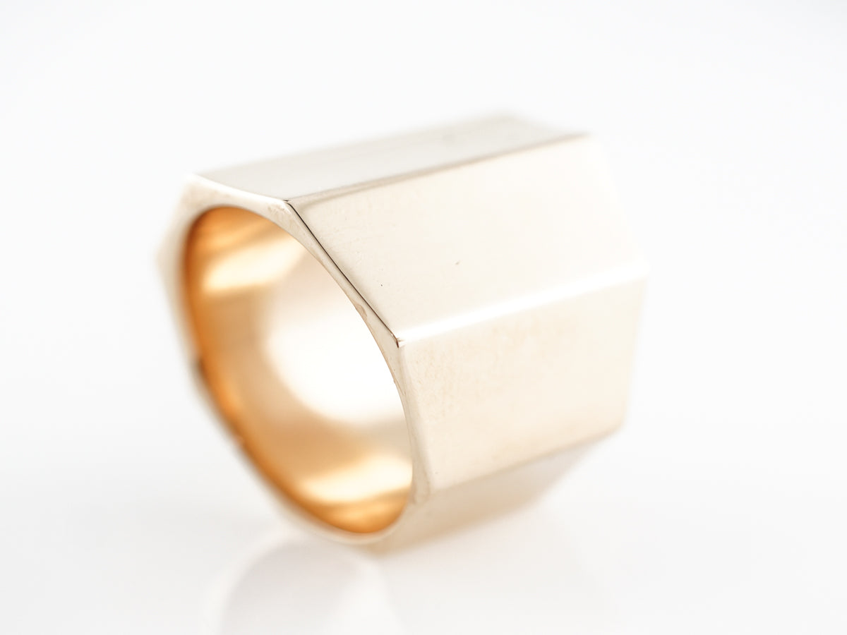 Cigar Band Ring in 14k Yellow Gold