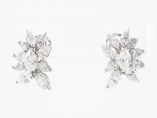 Earrings Modern 7.42 Pear & Marquise Cut Diamonds in Platinum