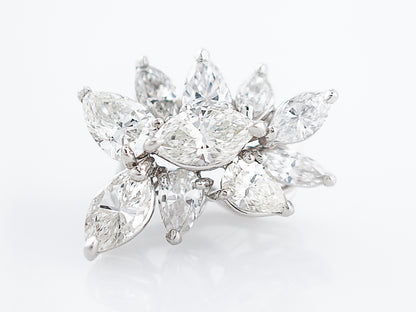 Cluster Earrings Modern 7.42 Pear & Marquise Cut Diamonds in Platinum