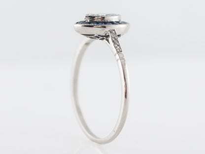 Marquis Diamond Engagement Ring w/Sapphire Halo in Platinum