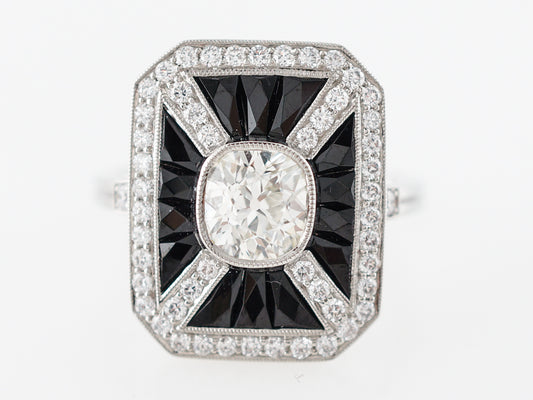 Diamond & Sapphire Right Hand Ring in Platinum