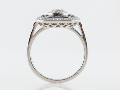 Diamond & Sapphire Right Hand Ring in Platinum