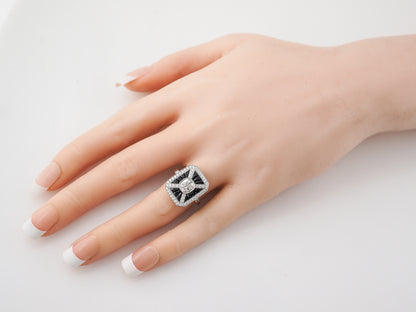 Diamond & Sapphire Right Hand Ring in Platinum