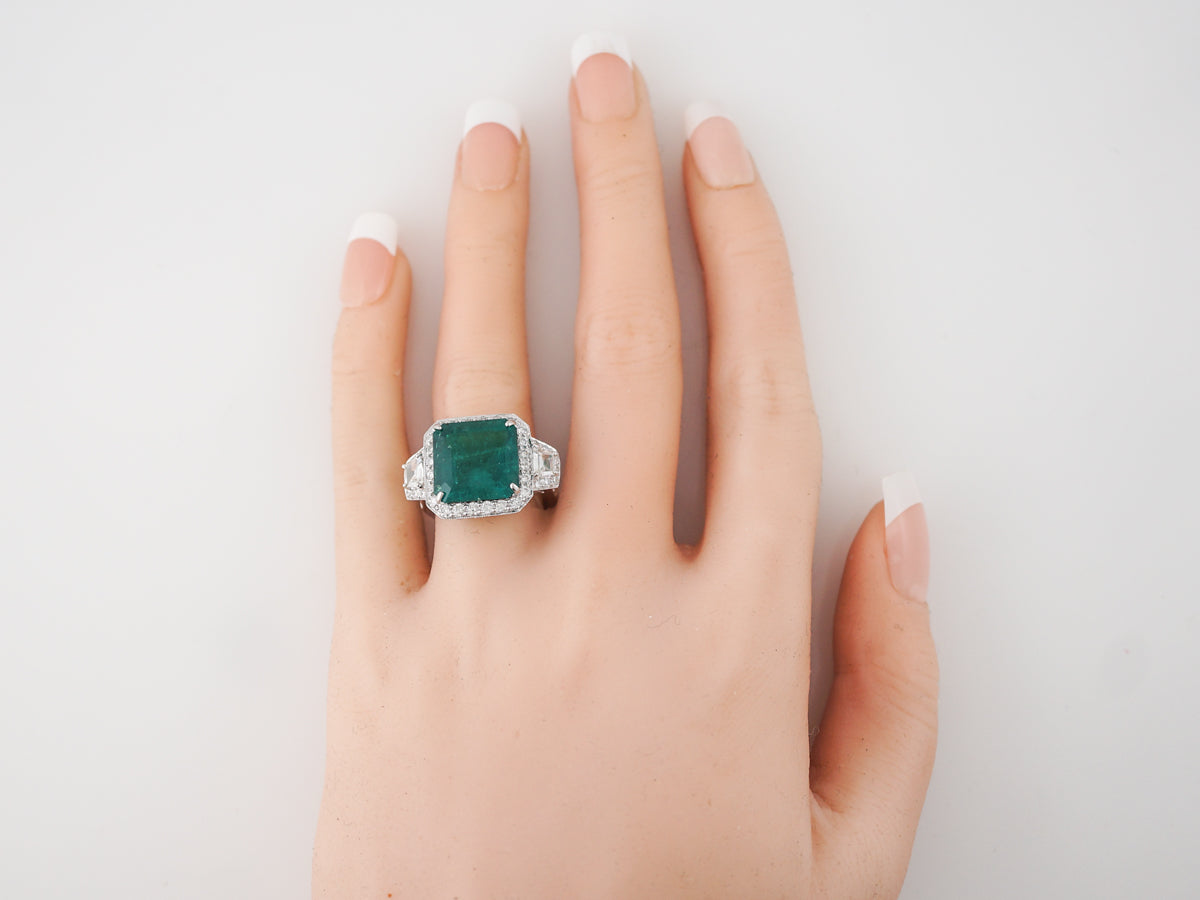 925 Sterling Silver Emerald Handmade Design Exclusive Ring Gemstone  Rectangle | eBay
