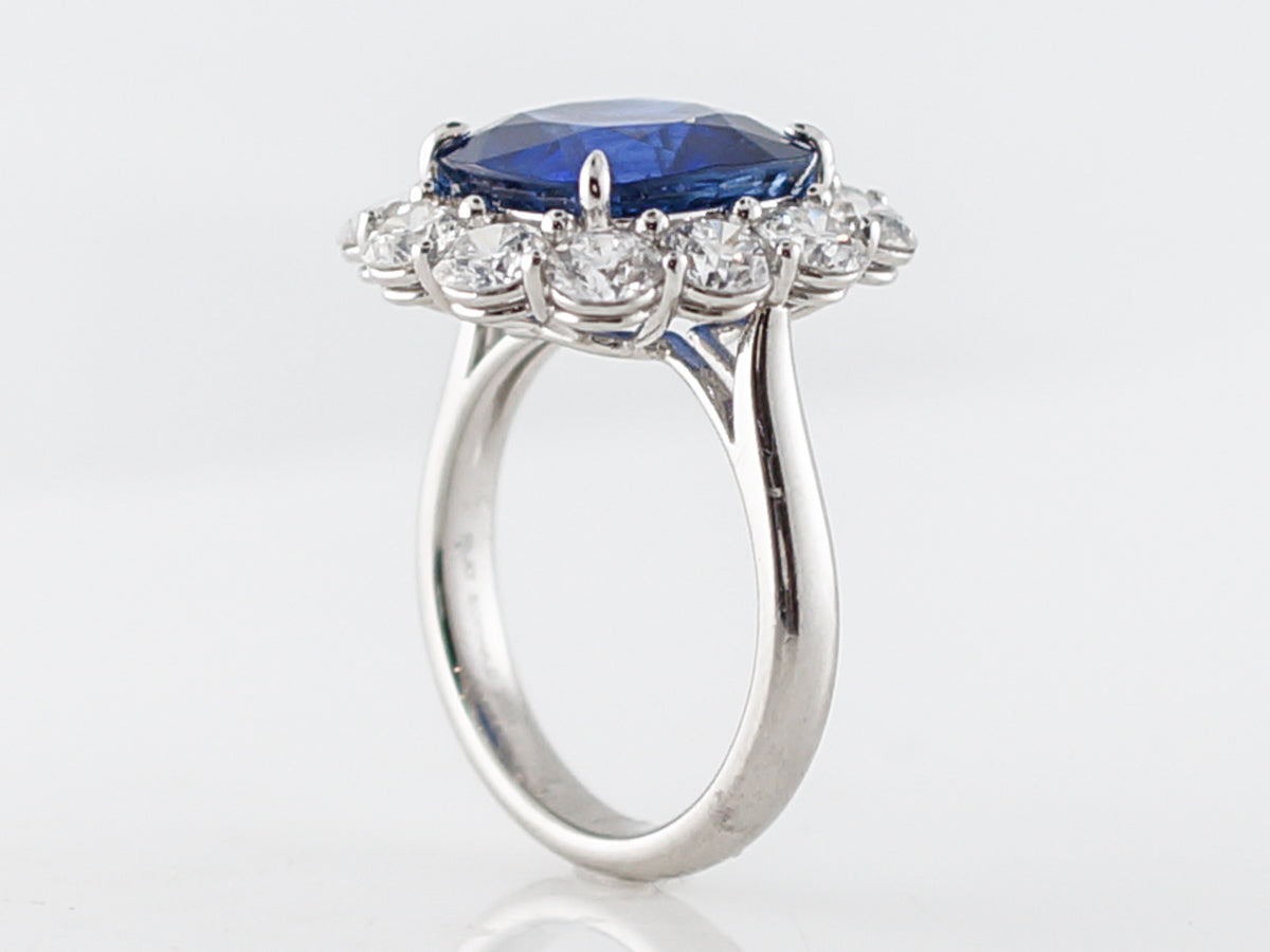 **RTV 1/10/19**Engagement Ring Modern 7.49 Cushion Cut Sapphire in Platinum
