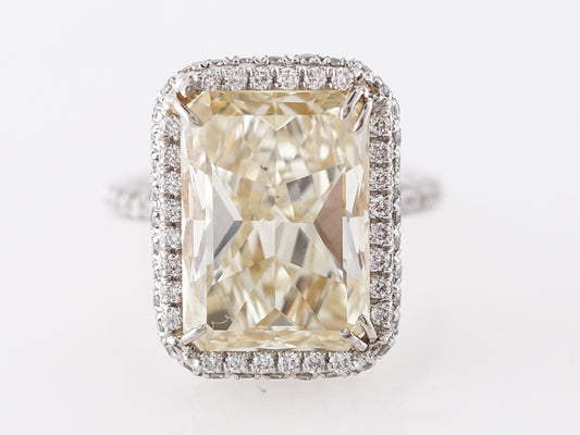 **RTV 1/10/19**Engagement Ring Modern 7.76 Radiant Cut Fancy Yellow Diamond in Platinum