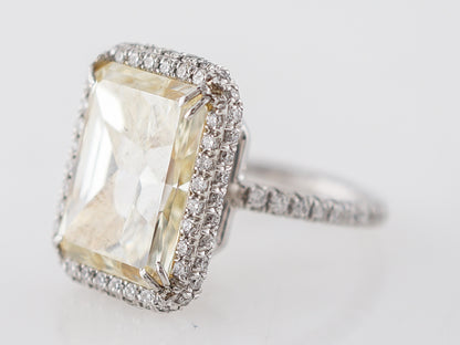 **RTV 1/10/19**Engagement Ring Modern 7.76 Radiant Cut Fancy Yellow Diamond in Platinum