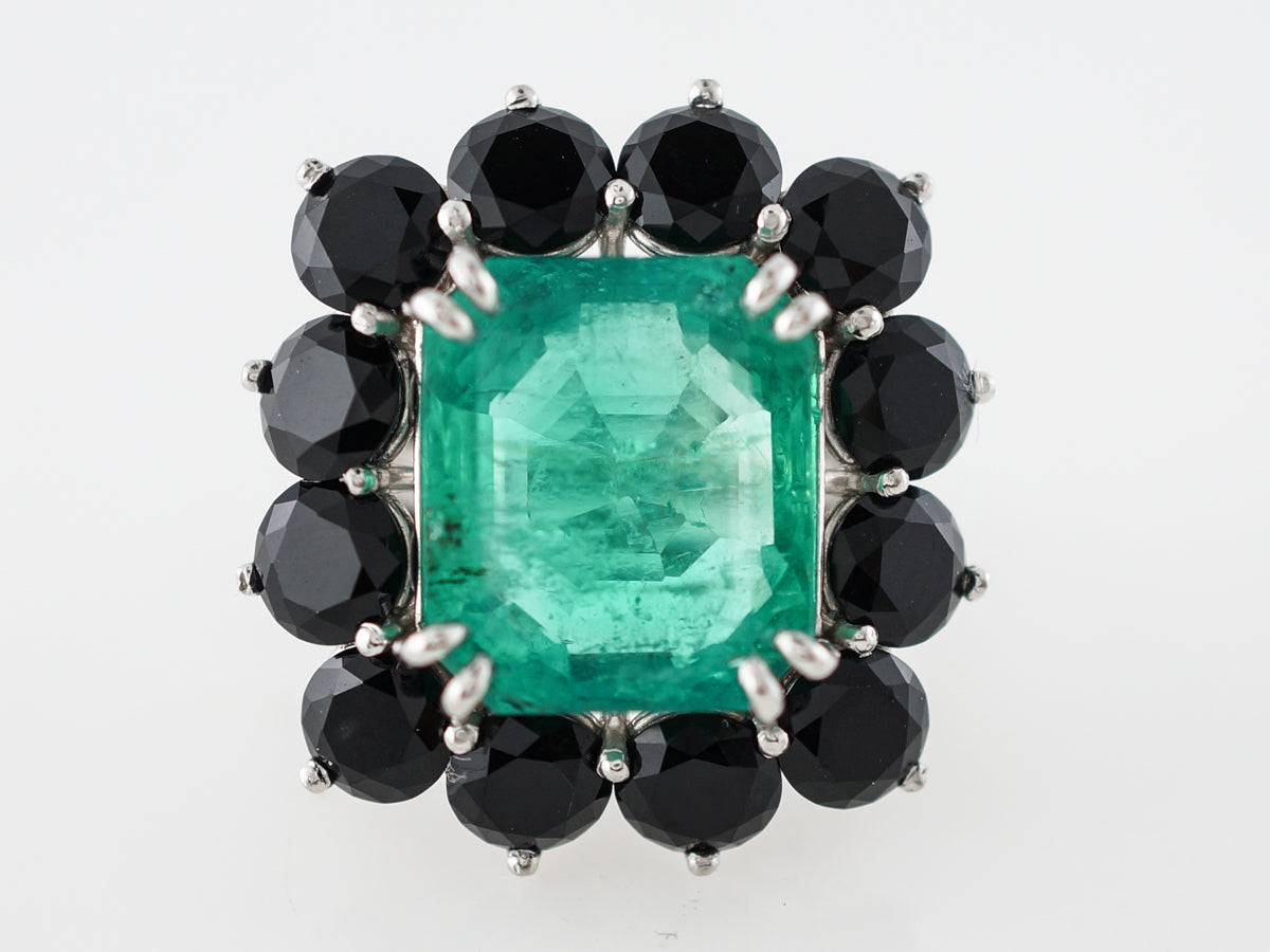 Cocktail Ring Modern 7.89 GIA Emerald Cut Emerald in Platinum
