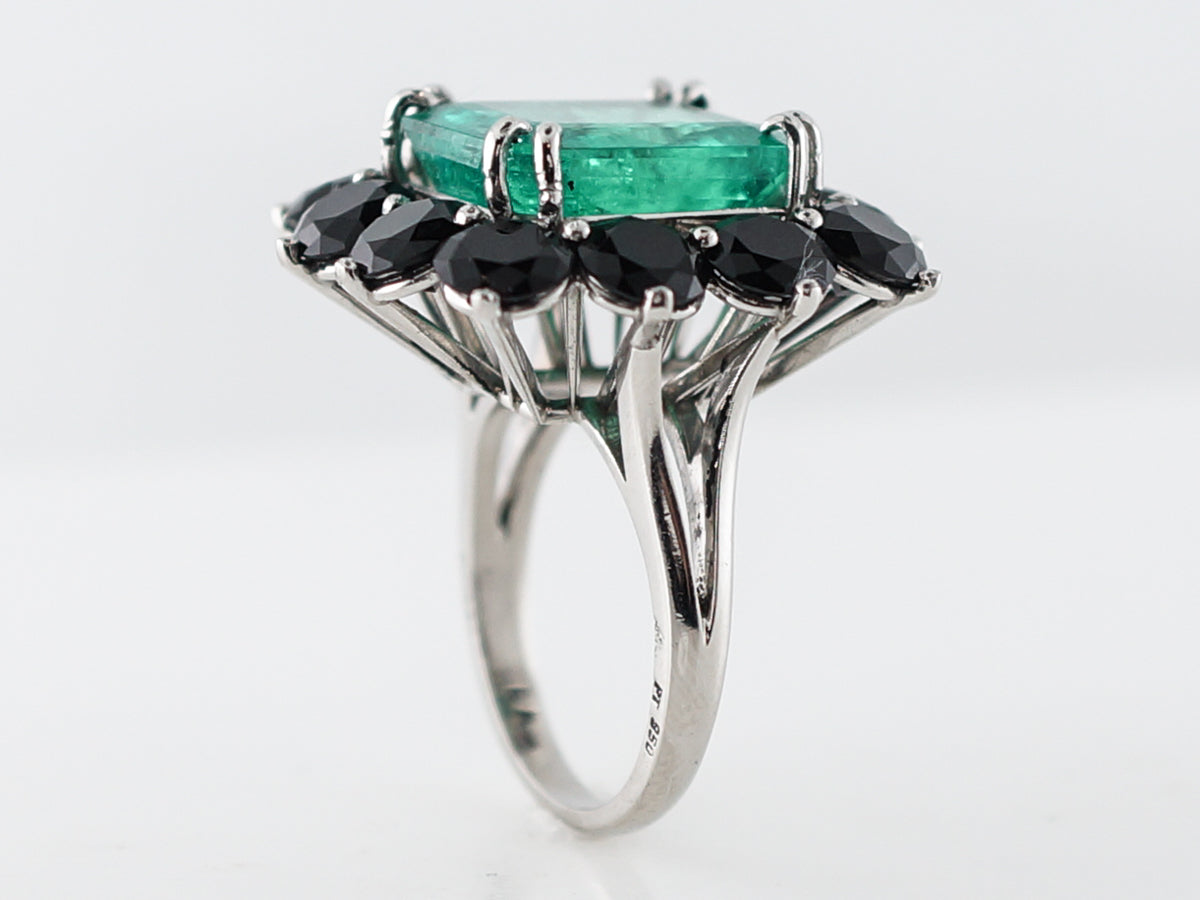 Cocktail Ring Modern 7.89 GIA Emerald Cut Emerald in Platinum