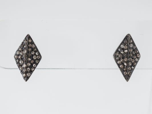 Grey Diamond Stud Earrings in Sterling Silver