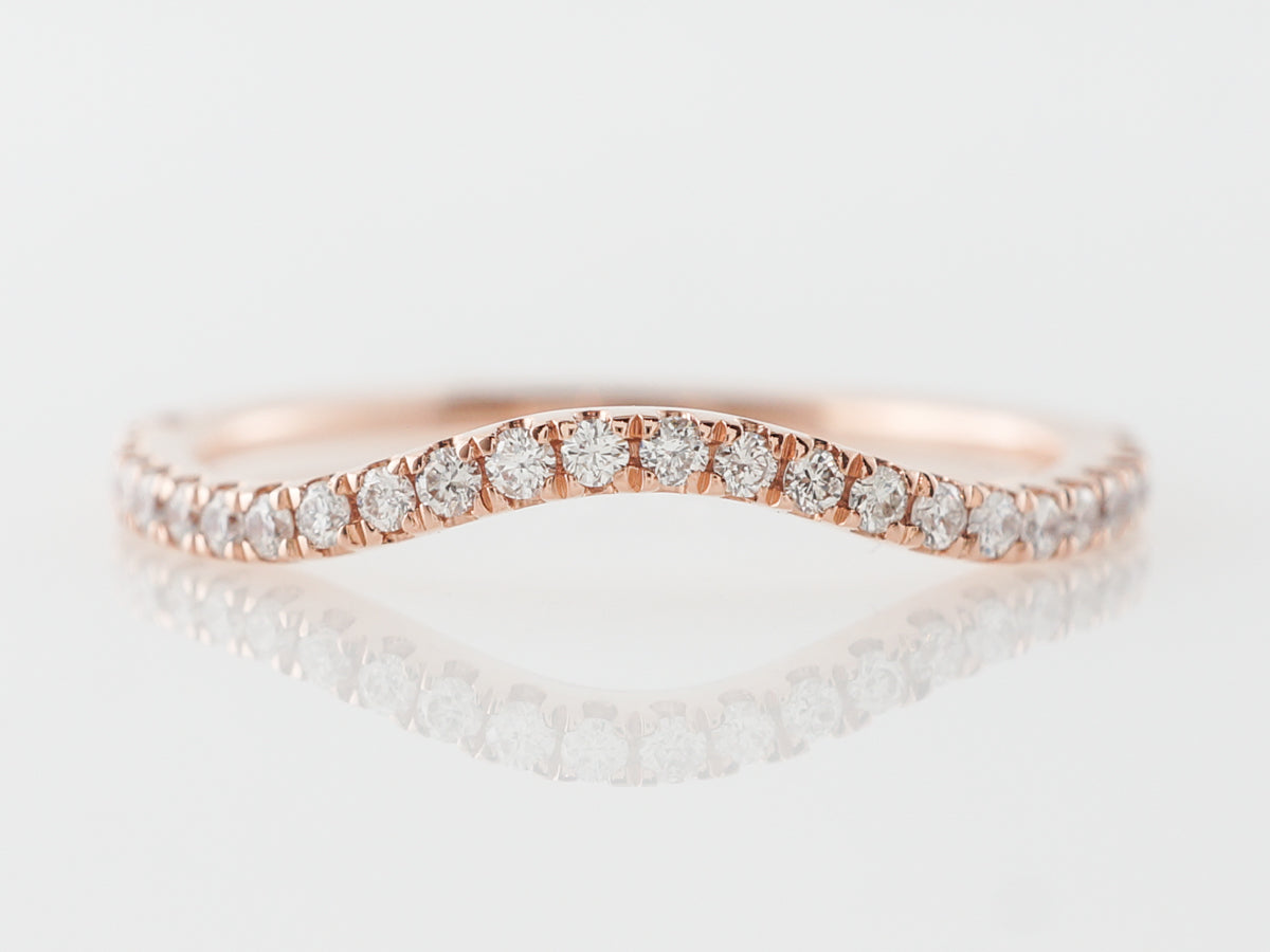 Diamond Contour Wedding Band w/ .19 Carats in Rose Gold