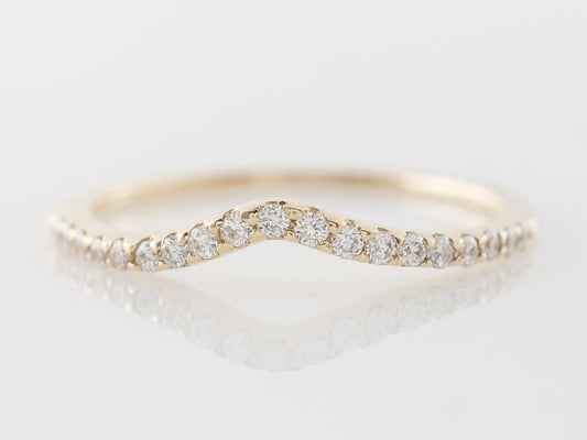 Contoured Band w/ Diamonds in 14k Yellow Gold