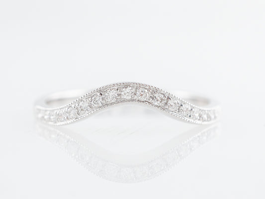 Shaped Diamond Wedding Band in 14k White Gold